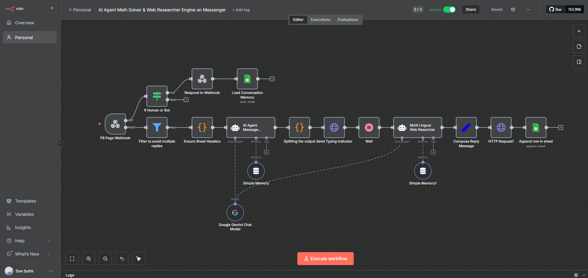 AI Math Solver & Web Researcher on Messenger